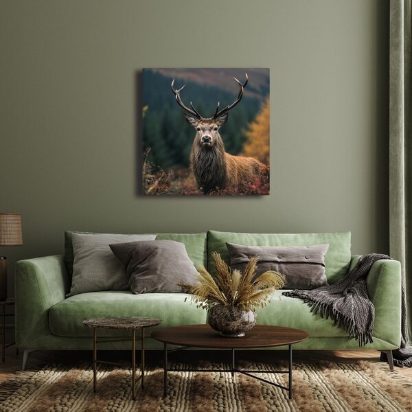 Quadro su tela – Cervo nel bosco incantato