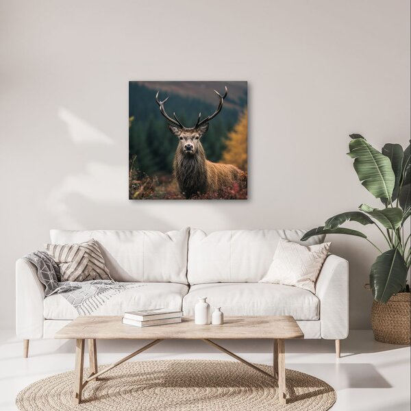 Quadro su tela – Cervo nel bosco incantato