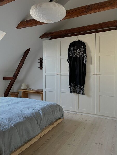 Letto matrimoniale in legno di pino con griglia 140x200 cm in colore naturale Dock - Karup Design