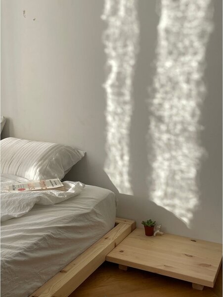 Letto matrimoniale in legno di pino con griglia 140x200 cm in colore naturale Dock - Karup Design