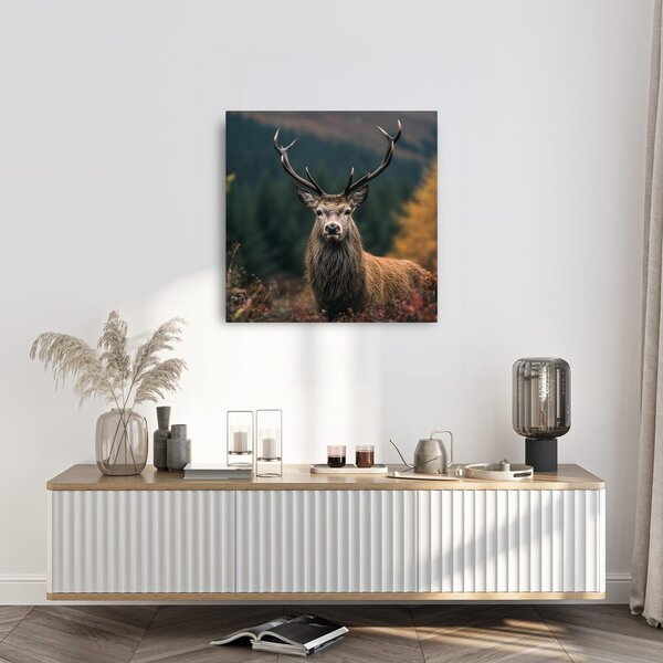 Quadro su tela – Cervo nel bosco incantato