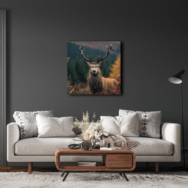 Quadro su tela – Cervo nel bosco incantato