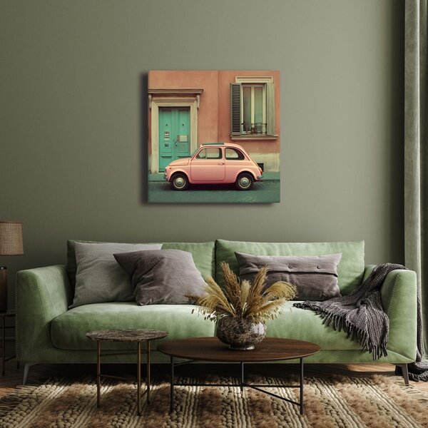 Quadro su tela – Auto pastello e porte
