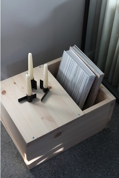 Comodino di colore naturale in pino massiccio Grab It – Karup Design