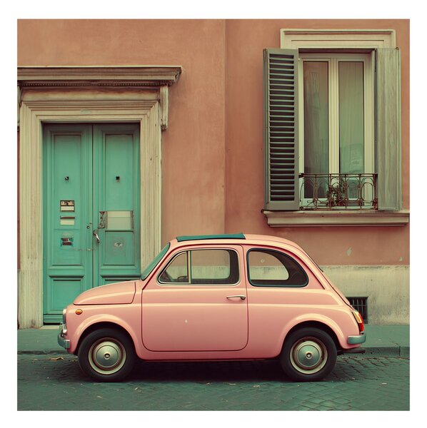 Quadro su tela – Auto pastello e porte