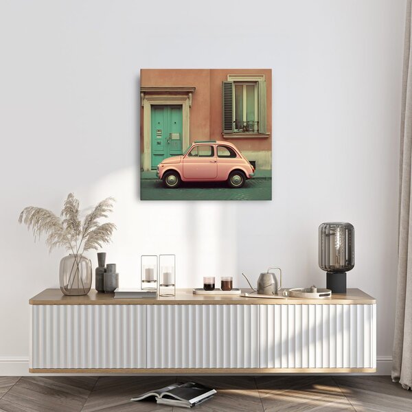 Quadro su tela – Auto pastello e porte