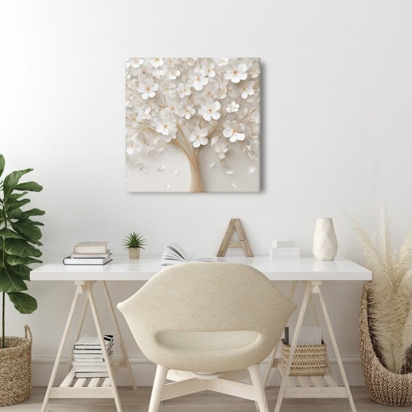 Quadro su tela – Bianca armonia dell'albero della vita