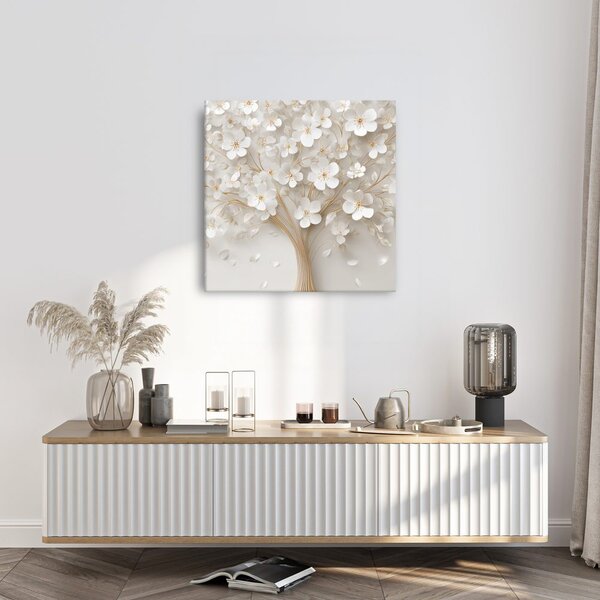 Quadro su tela – Bianca armonia dell'albero della vita