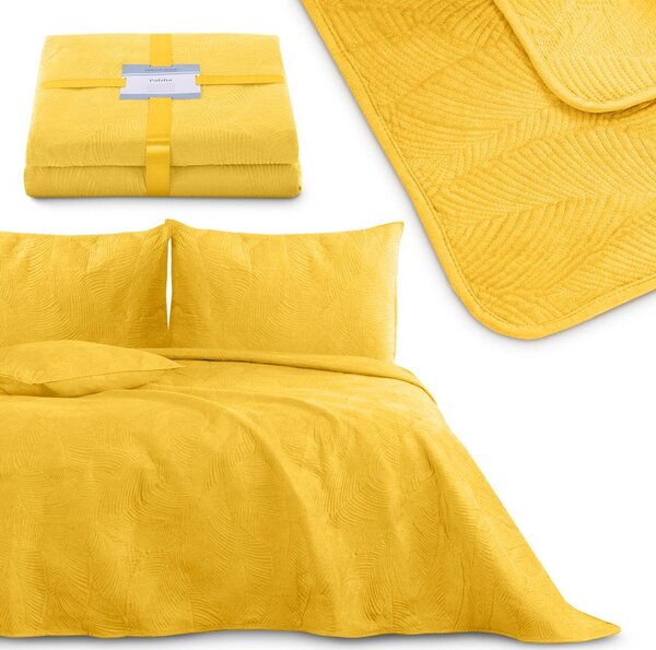 Copriletto arancione e giallo per letto matrimoniale 200x220 cm Palsha - AmeliaHome