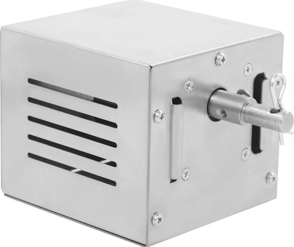 Motore per barbecue - 25W, acciaio inossidabile, 220V - Spiedo per pollo e pesce - Cavo di alimentazione lungo - 12×11×10,5 cm - Argento