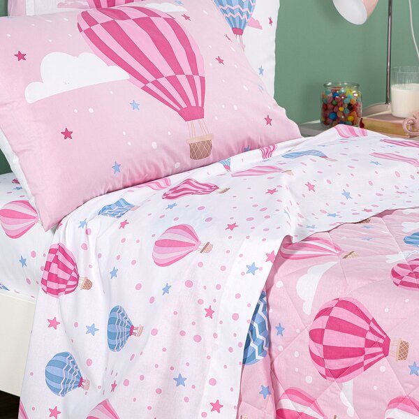 Copriletto Trapuntato In Cotone Star Singolo Caleffi Kids Ragazzo Rosa Caleffi