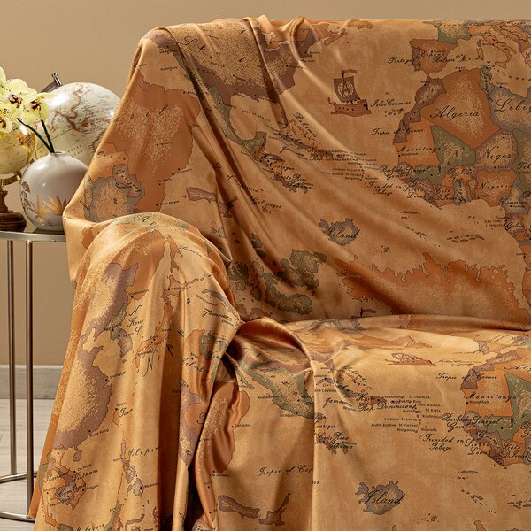 Telo Arredo Copridivano Grandecor In Raso Di Cotone Geo Classic Matrimoniale Alviero Martini 1A Classe Geo Caleffi