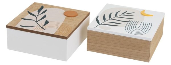 Scatole in set con coperchio/decorative 2 pz ø 20x8,5 cm – Casa Selección