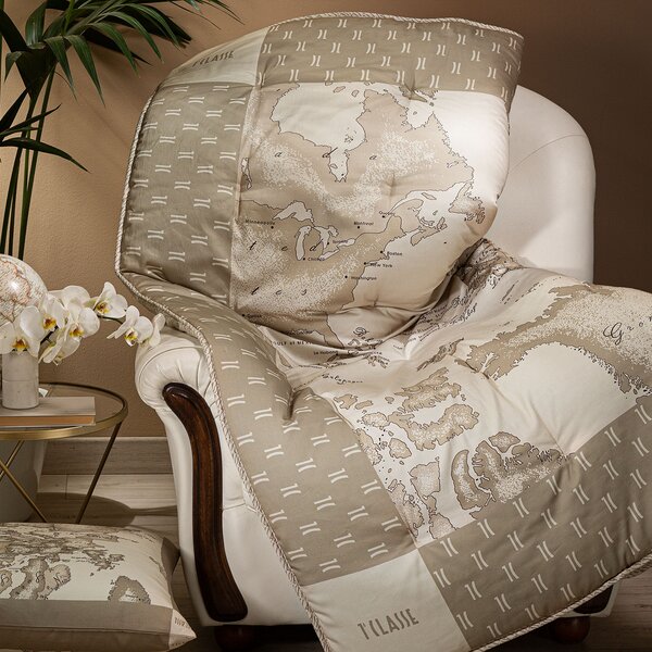Plaid In Raso Di Cotone Geo Safari CM. 130X170 Alviero Martini 1A Classe Geo Caleffi