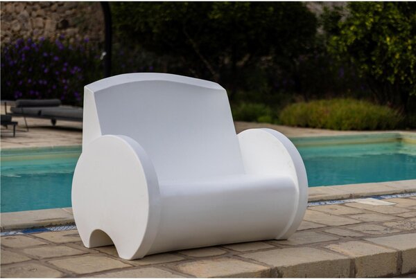 Divano seduta in polietilene SUNSET Dimensioni 127x97x h 76 cm Per arredare al meglio uno spazio in giardino o a bordo piscina uso interno esterno bianco