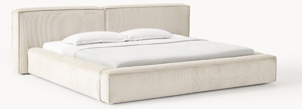 Letto imbottito in velluto a coste Lennon