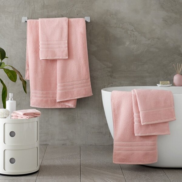 Set di asciugamani per viso e corpo tipo terry rosa chiaro in cotone 6 pz Zero Twist – Catherine Lansfield