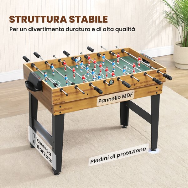 SPORTNOW Tavolo da Gioco 13 in 1 con Calciobalilla, Ping Pong, Air Hockey, Biliardo, Scacchi e Altri, Noce | Aosom Italy