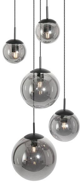 Steinhauer Lampada a sospensione in vetro Bollique, dimmerabile, Nero, Soggiorno / Sala da pranzo, Metallo, Moderno, Lampada a sospensione