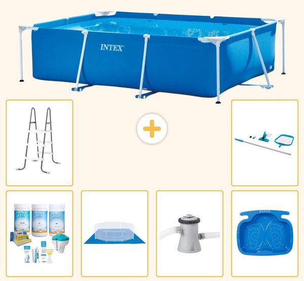 Piscina fuori terra rettangolare - 220x150x60 cm - 7 pezzi - Modello S20821