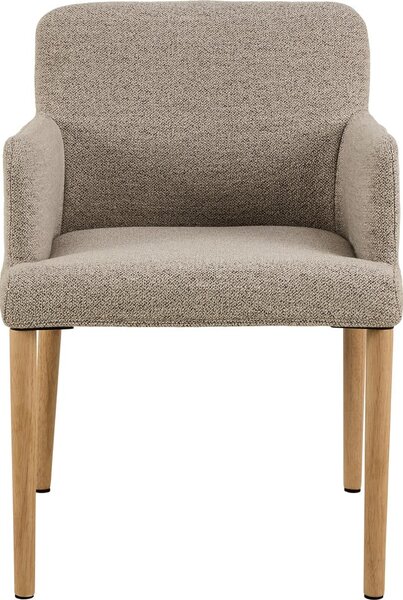 Sedia da pranzo beige in imbottito con braccioli Zoe – Actona