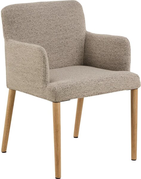 Sedia da pranzo beige in imbottito con braccioli Zoe – Actona