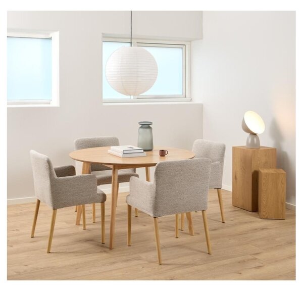 Sedia da pranzo beige in imbottito con braccioli Zoe – Actona