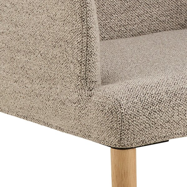 Sedia da pranzo beige in imbottito con braccioli Zoe – Actona
