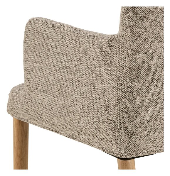 Sedia da pranzo beige in imbottito con braccioli Zoe – Actona