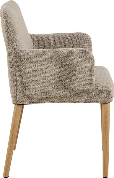 Sedia da pranzo beige in imbottito con braccioli Zoe – Actona