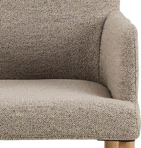 Sedia da pranzo beige in imbottito con braccioli Zoe – Actona