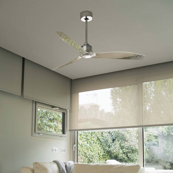 FARO BARCELONA Ventilatore soffitto Just Fan M cromo/trasparente