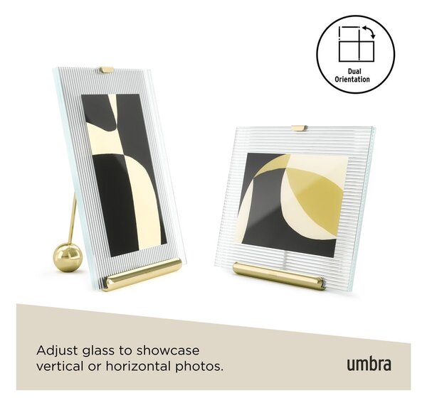 Cornice dorata in vetro verticale con sostegno 19x23 cm Flute – Umbra