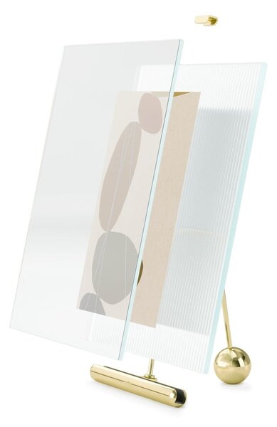 Cornice dorata in vetro verticale con sostegno 19x23 cm Flute – Umbra