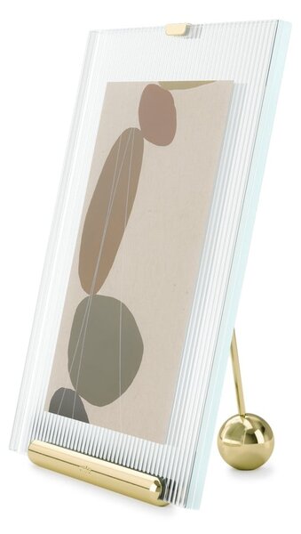 Cornice dorata in vetro verticale con sostegno 19x23 cm Flute – Umbra