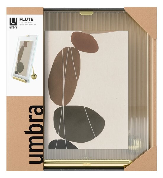 Cornice dorata in vetro verticale con sostegno 19x23 cm Flute – Umbra