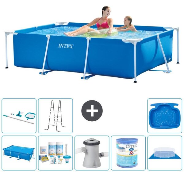 Piscina fuori terra rettangolare - 220x150x60 cm - 9 pezzi - Modello S40057
