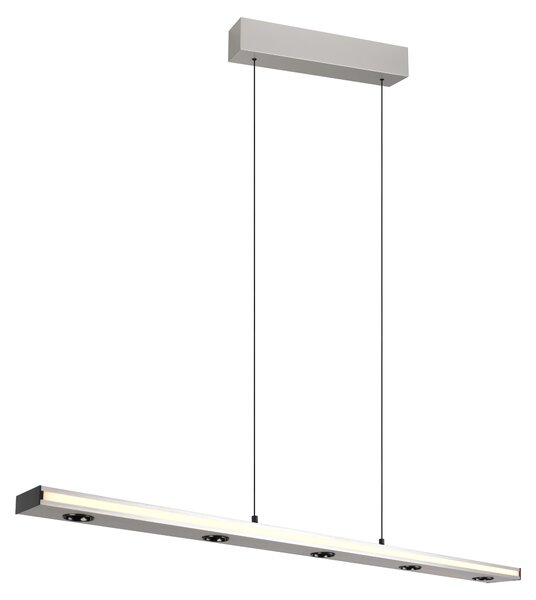Lampada a sospensione a LED, nichel opaco, alto e basso, H 200 cm