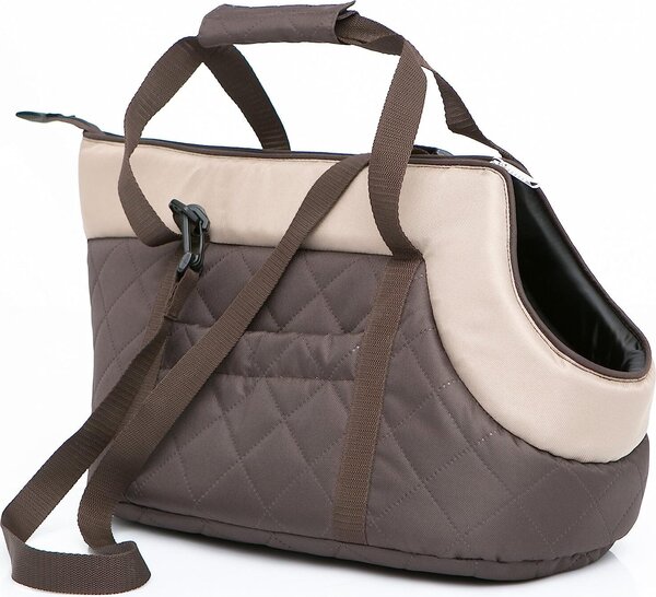 Borsa da trasporto leggera per cani 30x58x32 cm - morbida imbottitura, lavabile, con maniglia di trasporto Marrone