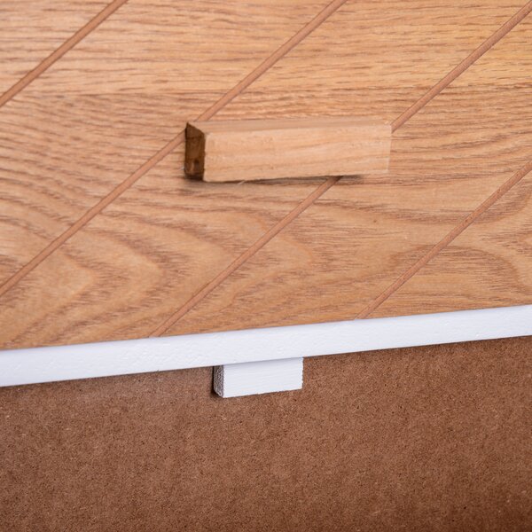 Homcom Cassettiera in Legno 4 Cassetti, Bianco e Legno, 40x30x75cm