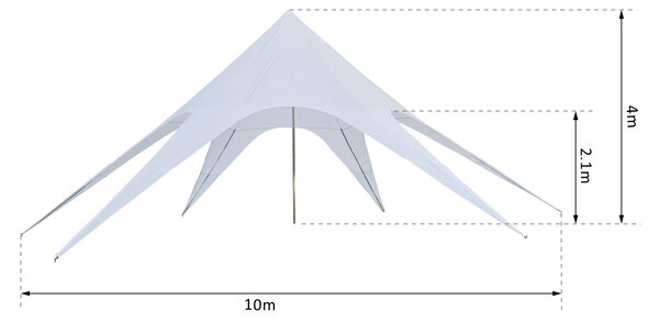 Outsunny Struttura Parasole Tendone Gazebo Impermeabile in Poliestere, Bianco