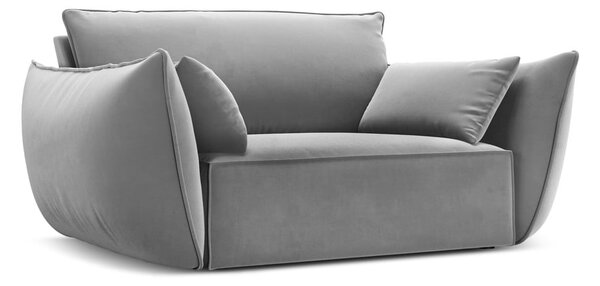 Poltrona grigio chiaro con rivestimento in velluto Vanda – Mazzini Sofas