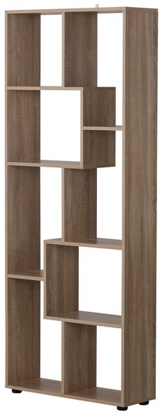 HOMCOM Libreria in Legno Design Moderno, 8 Ripiani (10kg/per Mensola), Anti-Ribaltamento, per Salotto/Camera 70x24x178cm