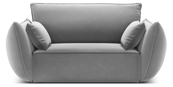 Poltrona grigio chiaro con rivestimento in velluto Vanda – Mazzini Sofas