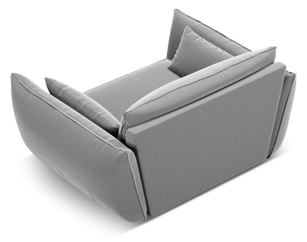 Poltrona grigio chiaro con rivestimento in velluto Vanda – Mazzini Sofas