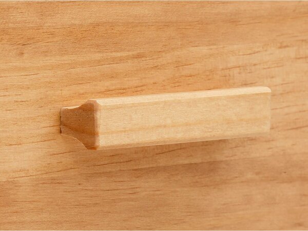 Cassettiera in legno di pino con ante in rattan , larghezza 90 cm Jolene - Støraa