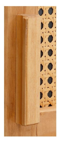 Cassettiera in legno di pino con ante in rattan , larghezza 90 cm Jolene - Støraa