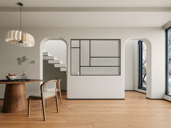 Vetrata atelier di design - 180x130 cm (L x H) - Alluminio termolaccato - Nero - ARTENA