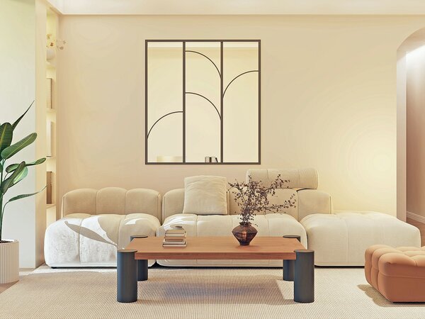 Vetrata stile art déco in alluminio termolaccato - L120 x H130 (L x H) - OLENA