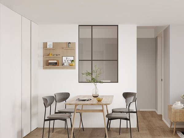 Vetrata in stile atelier in alluminio termolaccato - L90 x H130 - TONIBA